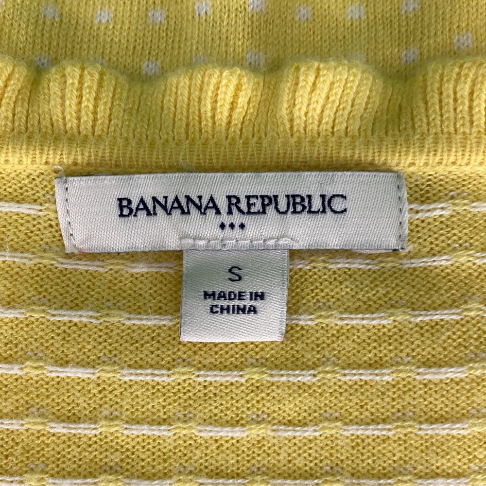 Banana Republic Factory Lemon Yellow Polka Dot Angora Hair Knit Cardigan - Picture 13 of 15